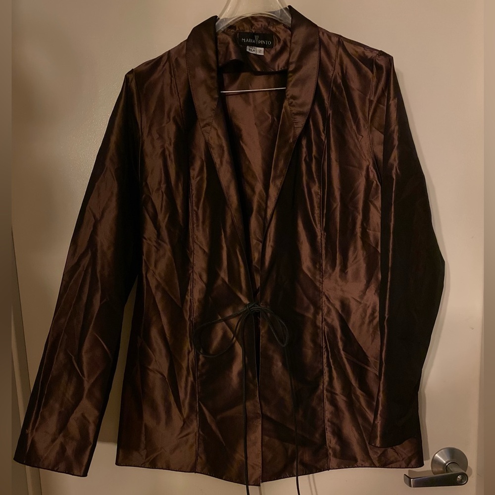 Maria Pinto silk brown blazer size small